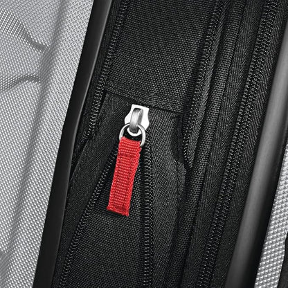 Samsonite Omni PC Hardside Expandable Luggage with Spinner Wheels, Silver, Checked-Medium 24-Inch