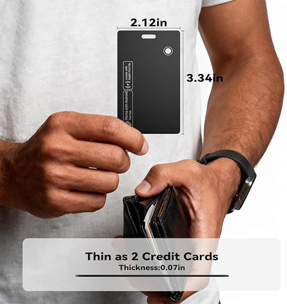 [2025 New] Wallet Tracker Card, Certifed by Apple Find My & Google's Find Hub, Android airtag, Item Locator, Credit Card Size Tracker, Card Holder Tracker, Keys, Bags (Black, 1 Pack)