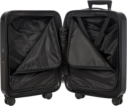 Bric's Amalfi Lightweight Hard Shell Suitcase – Expandable Carry-On with Water-Repellent Zip, Smooth 360° Wheels & TSA Lock - 21 Inch, Black