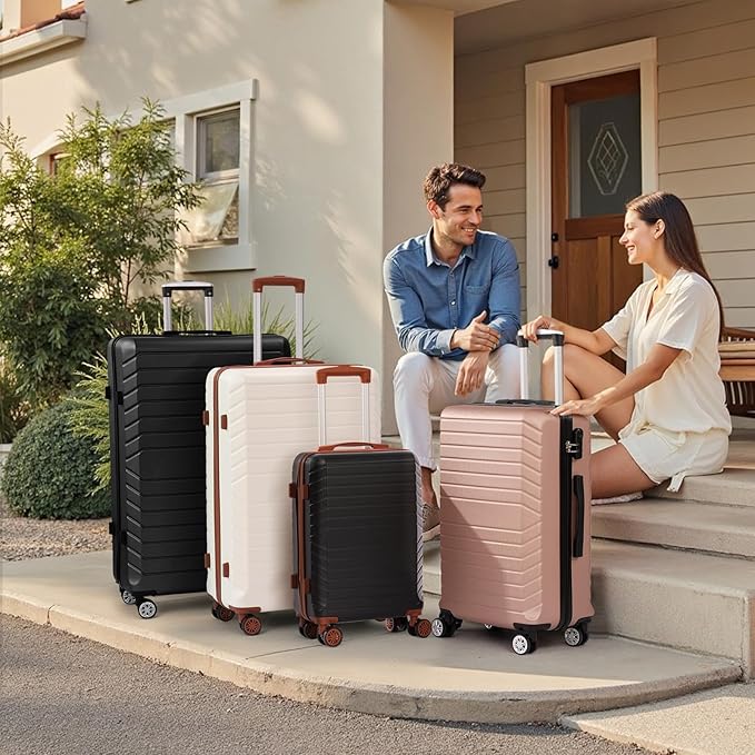 11 Piece Travel Luggage Sets(20″24″28″32″), 4 Piece Hardshell Suitcase with Wheels, 20inch Carry on Luggage, 24inch 28inch 32inch Checked Luggage with 7PC Packing Bags