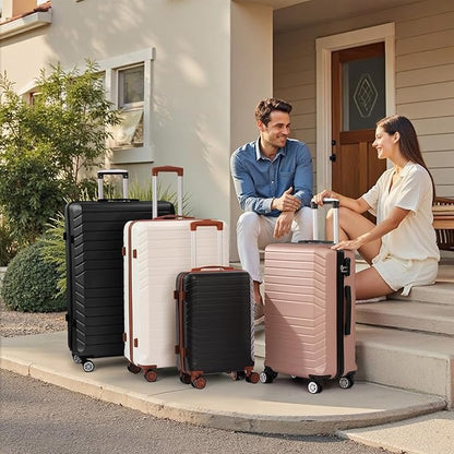 11 Piece Travel Luggage Sets(20″24″28″32″), 4 Piece Hardshell Suitcase with Wheels, 20inch Carry on Luggage, 24inch 28inch 32inch Checked Luggage with 7PC Packing Bags