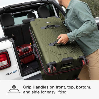 Traveler's Choice Maxporter II 30" Polycarbonate Hardside Trunk Luggage with Spinner Wheels, TSA Lock, Dark Green