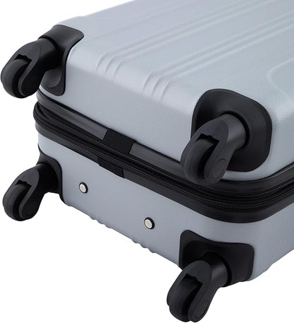 Travelers Club Chicago Hardside Expandable Spinner Luggage, Silver, 20" Carry-On