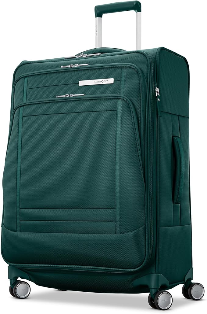 Samsonite UpLIFT Lightweight Large Checked Softside 3-Piece Luggage Set with Spinner Wheels - Expandable - Airline-Approved, Polyester Soft Suitcase for Ultra Light Travel - Emerald Green