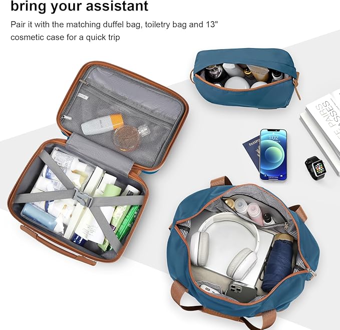 Joyway Expandable Luggage Sets 2 Piece Carry on and Check,Hardside Suitcase with Spinner Wheels and TSA Lock (Blue,13/20/24)
