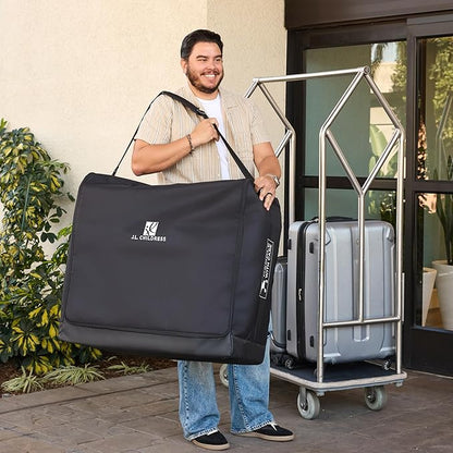J.L. Childress Universal Stroller Travel Bag for Airplane - Fits Most Baby Strollers, Flying Essentials, Airport Accessories for Gate or Luggage Check, ID Card, AirTag Compatible - Small, Padded