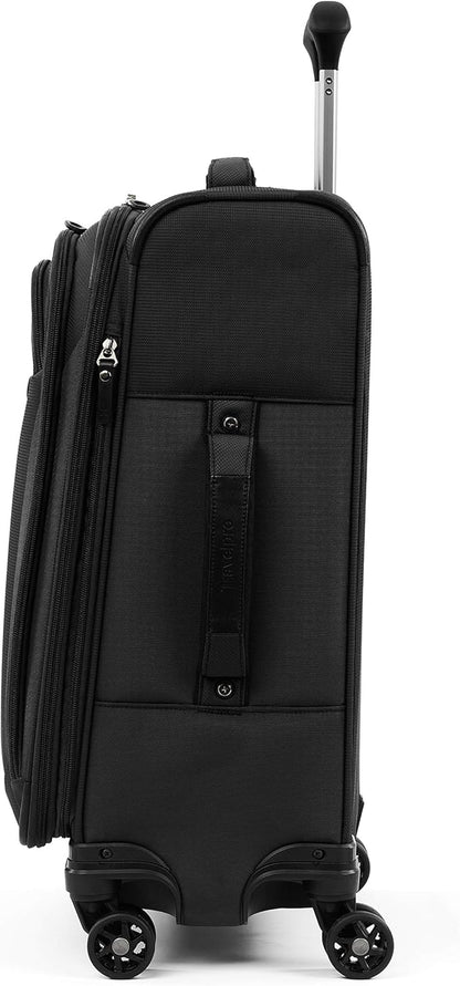 Travelpro Tourlite Softside 2-Piece Set, Expandable Luggage, 4 Spinner Wheels, Lightweight Suitcase, 21" Carry-On, 25" Checked Medium, Black