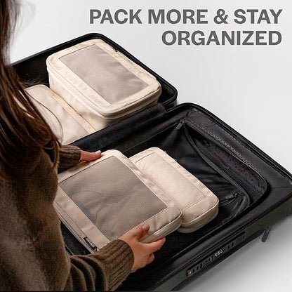 Aerotrunk Compression Packing Cubes for Travel - Luggage Organizer Bags - Double Zipper Packing Cubes for Suitcases (2-Pack, Purple)