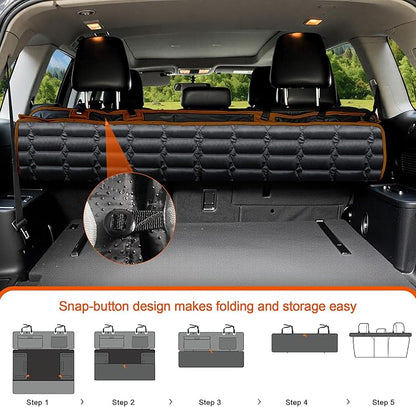 SUV Cargo Liner for Dogs, Waterproof Pet Cargo Cover Dog Seat Mat for SUVs Sedans Vans with Bumper Flap Protector, Scrachproof Non-Slip Large Size Dog Seat Mat Universal Fit, Brown