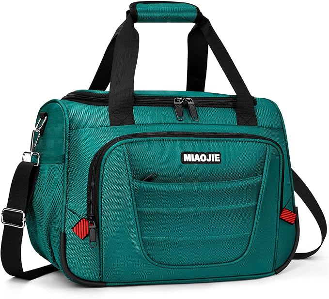 Underseat Carry On luggage Bag Airplanes Personal Item Bags, Gym Bag for Men Weekender Overnight Travel Tote Bag Shoulder Small Softside Carry on Luggage Travel Duffel Bags For Men,16 IN Peacock Green