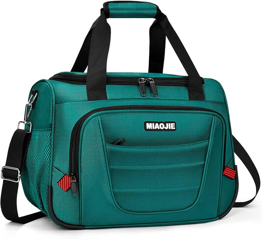 Underseat Carry On luggage Bag Airplanes Personal Item Bags, Gym Bag for Men Weekender Overnight Travel Tote Bag Shoulder Small Softside Carry on Luggage Travel Duffel Bags For Men,16 IN Peacock Green