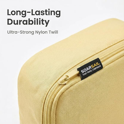 Compression Packing Cubes for Travel, 6-Piece Set (L/M/S), Double-Zip Luggage Organizers with Mesh Panels, Space-Saving Clothes Storage Bags for Suitcase & Carry-On (6 Pack, Bright Yellow)