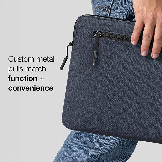 Incase Compact Laptop Sleeve with Woolenex - 14" MacBook/Laptop and iPad/Tablet Sleeve, Computer Case and Cover, Lightweight, Weather Resistant, with Slip Pocket for Accessories - Heather Navy