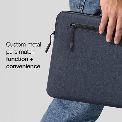 Incase Compact Laptop Sleeve with Woolenex - 14" MacBook/Laptop and iPad/Tablet Sleeve, Computer Case and Cover, Lightweight, Weather Resistant, with Slip Pocket for Accessories - Heather Navy
