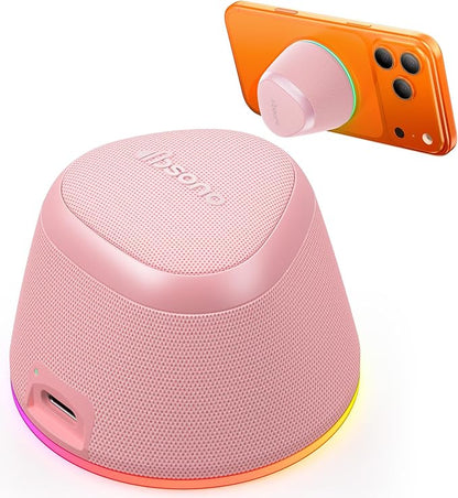 Portable Speaker Stocking Stuffers Teens: White Elephant Gifts for Adults Men Women, Loud Bluetooth Speakers Phone Accessories Stand, Birthday Christmas Ideas Gift Boy Girl Trendy Stuff-Rose Pink