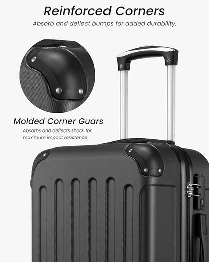 Luggage Sets 5 Piece, Hardside Suitcase with Wheels, TSA Approved, Blue