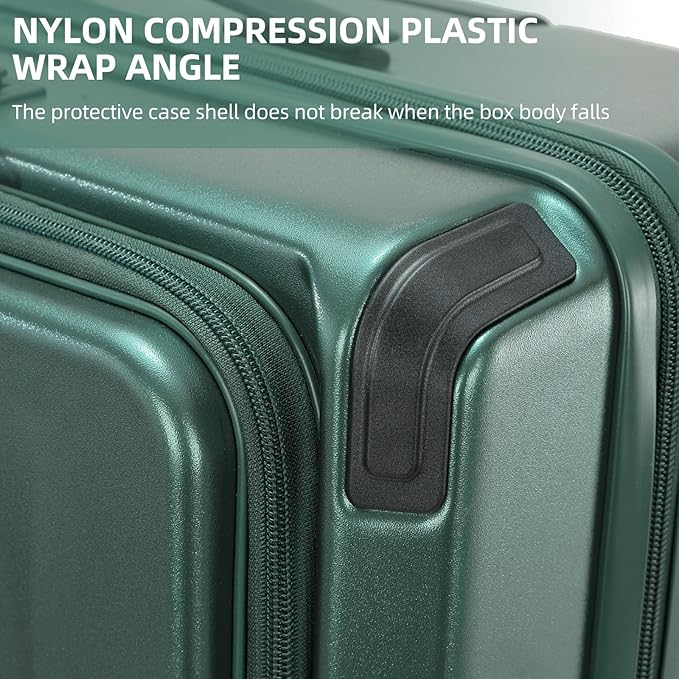 Premium 29 Inch Luggage, Top Opening Aluminum Frame Airline Approved ABS+PC Hard Shell Suitcases with Silent Wheels, TSA Lock, Front Pocket and Wet-dry Separated Six-piece set