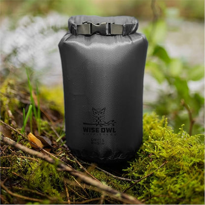 Wise Owl Outfitters Waterproof Dry Bag 3-Pack – Lightweight & Airtight 5L/10L/20L Small & Large Dry Bags for Kayaking, Beach, Travel, Boating, Hiking
