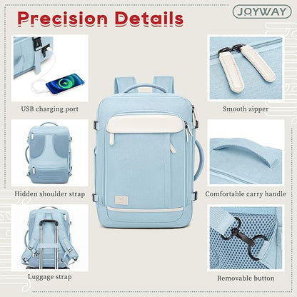 Joyway Expandable Luggage Sets 5 Piece, Lightweight Hard Shell Travel Suitcase Set with Spinner Wheels and TSA Lock, Lightblue