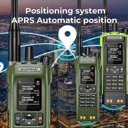 BAOFENG DM32 DM-32UV DMR Radio | Walkie Talkies Long Range | Digital Two-Way Radio | 10W High Power Ham Radio with GPS Positioning | Programming &Type-C Charging | 1PC (2500mAh Battery)(Army Green)