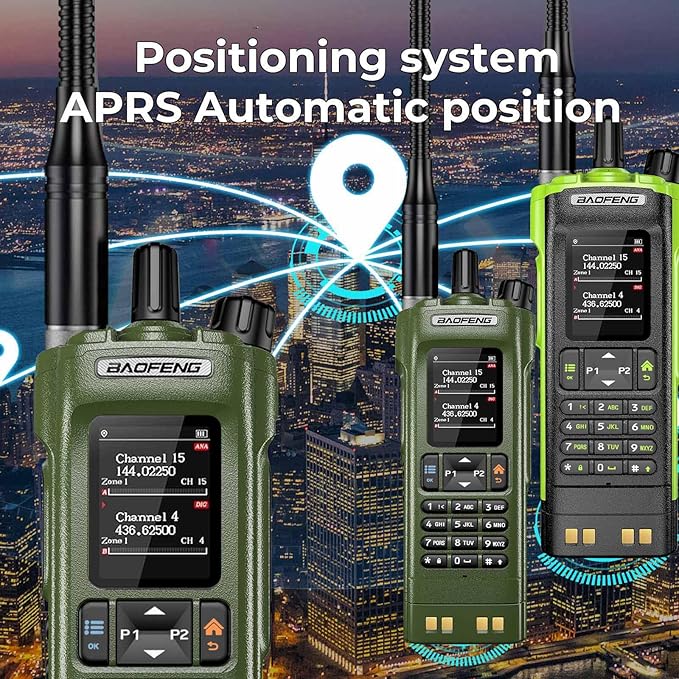 BAOFENG DM32 DM-32UV DMR Radio | Walkie Talkies Long Range | Digital Two-Way Radio | 10W High Power with GPS Positioning | Programming & Type-C Charging | 1PC (2500mAh Battery) (Army Green 1)