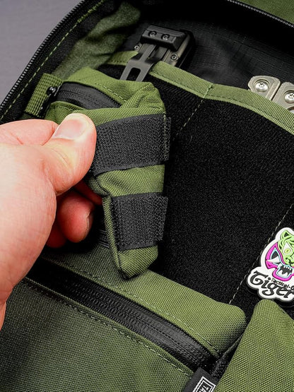 TACTICAL GEEK Storage A5 EDC Storage Pouch Set, Molle EDC Gadget Pouch, Multi-Functional Utility Small Tool Pocket for Daily Carry (Green/CR)