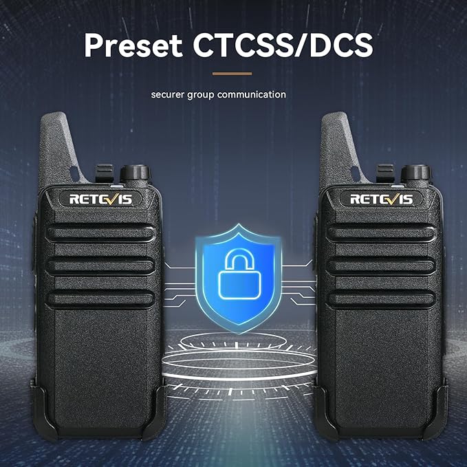 Retevis RT22 Walkie Talkies Rechargeable,Long Range Two Way Radio,2 Way Radio for Adults, Handsfree VOX Mini, for Business Office School Church Restaurant Retail(Black,10 Pcs, 5 Box)
