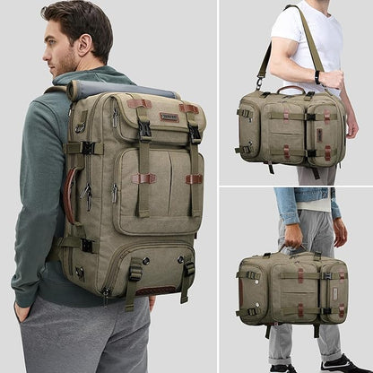 WITZMAN Travel Backpack for Men 40L Large Carry-on Airline Approved Convertible 3 in 1 laptop Bags Fit 17 inch(A8013 Army Green)