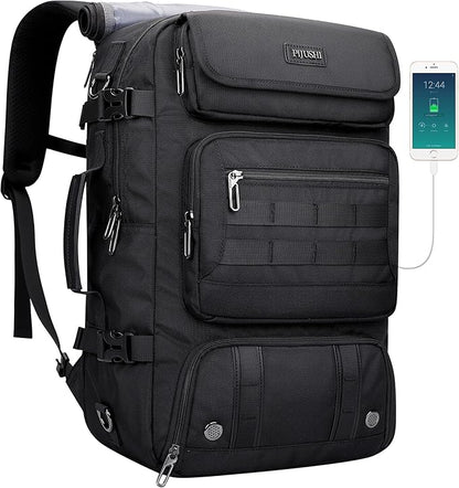 PIJUSHI Travel Backpack for Women Men Carry on Duffle Bag Backpack For Airplanes Luggage Rucksack with Shoe Compartment(PE048 Classic Black)