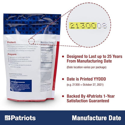 4Patriots 1-Year Survival Food Kit: Emergency Food Supply Designed to Last 25 Years, 2,752 Servings