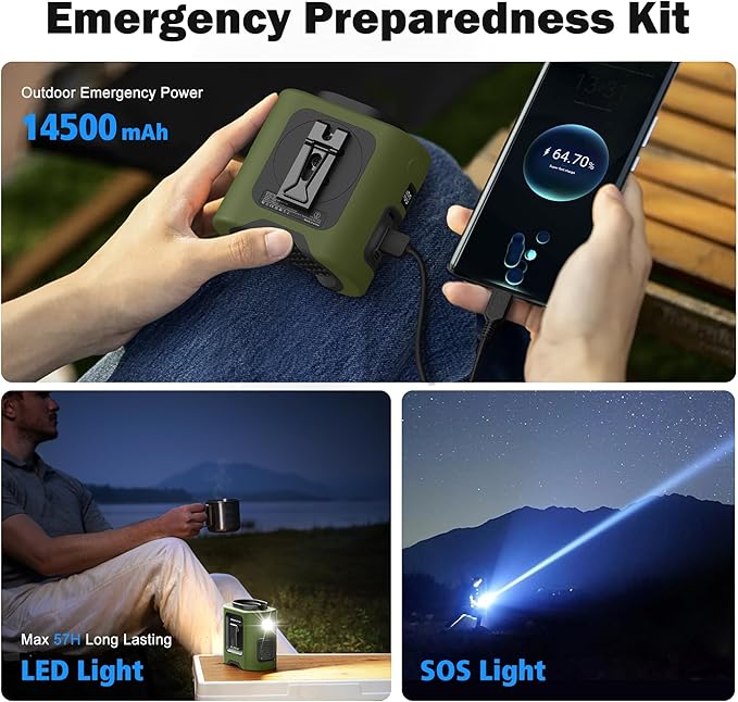 PANERGY 10000mAh Portable Waist Clip Fan, 40H Cooling Personal Wearable Fan, 5 Speeds 16000RPM Strong Belt Fan, Rechargeable Hands-free Neck Fan With Flashlight for Outdoor Jobsite Camping Traveling