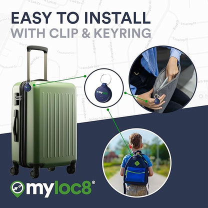 Highly Precise GPS Tracker for Keys, Backpack, Luggage & Kids – Built-in SIM, SOS Button - Smart Tag with Real-Time Tracking, Waterproof, iOS & Android Locator Device (Subscription Required)