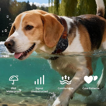 for AirTag Dog Collar Holder, Dog Air Tag Holder, IP68-Waterproof | Lightweight Silicone | Anti-Lost | Ultra-Durable | Compatible with Apple AirTags (Black)