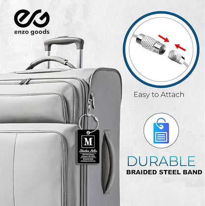 Personalized Luggage Tag | 4 Pack | Custom Luggage Tags for Suitcases | Kids Backpack Tag | 10 Color Options & Choose Font, Font Color