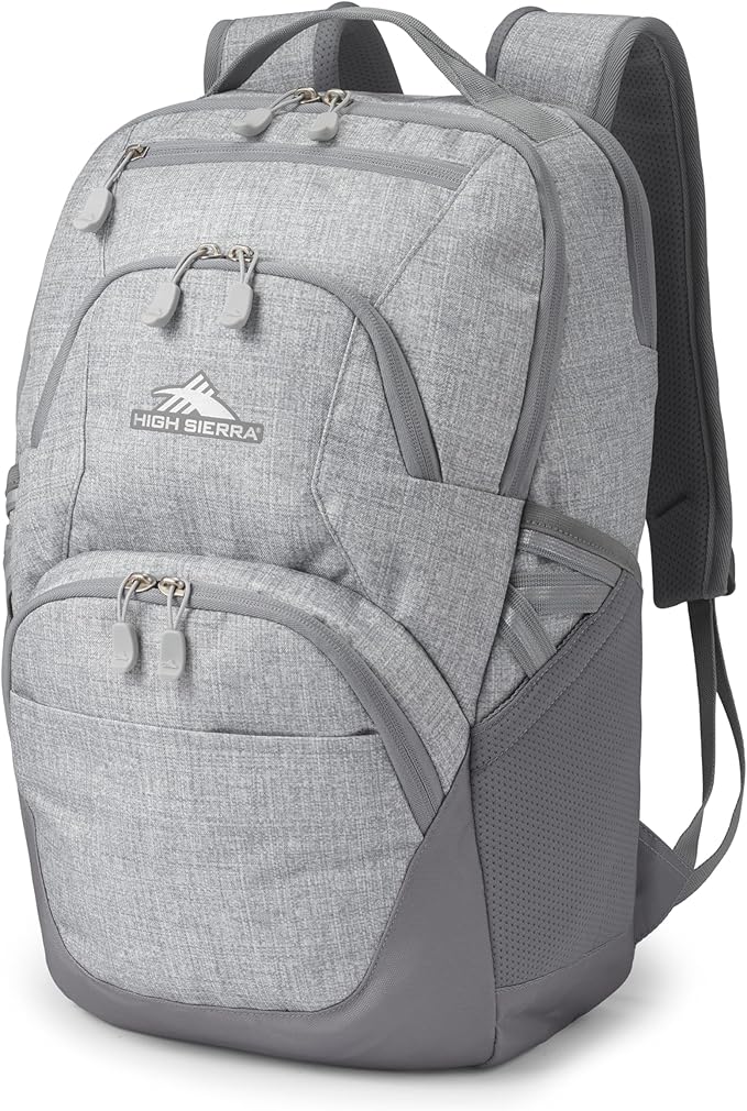 High Sierra Swoop SG Backpack, Travel or Work Laptop Bookbag with Drop Protection Pocket, and Tablet Sleeve, One Size, Silver Heather