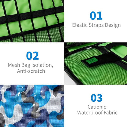 Electronics Travel Organizer,Portable Waterproof Electronic Travel Storage Bag for Small Charging Cord Storage,Charger,SD Card etc,for Travel,Business-Blue Camouflage