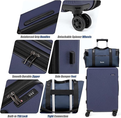 Expandable Luggage Sets 5 Piece,Suitcases with Detachable Wheels,ABS Hard Case Luggage with TSA Lock Spinner Wheels,Carry On Luggage Set