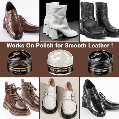 15Pcs Shoe Care Kit, Shoe Polish Brush Cleaning Kit Black Brown Neutral Oil Gentle Care for Shoes, Leather Boots Care Shoe Shine Kit with Men & Women