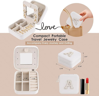 Birthday Gifts For Women, Initial Jewelry Box, Travel Jewelry Case, Gifts for Wife Girlfriend, Small Travel Jewelry Organizer, Gift for Girls, Graduation Gifts for Her, Bridesmaid Gifts