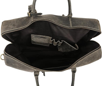 KomalC 24 Inch Leather Duffle Bags for Men and Women Travel Overnight Weekend Bag Sports Gym Duffel for Men