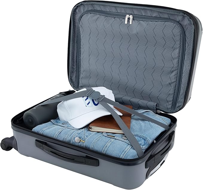 Travelers Club Chicago Hardside Expandable Spinner Luggage, Charcoal, 20" Carry-On