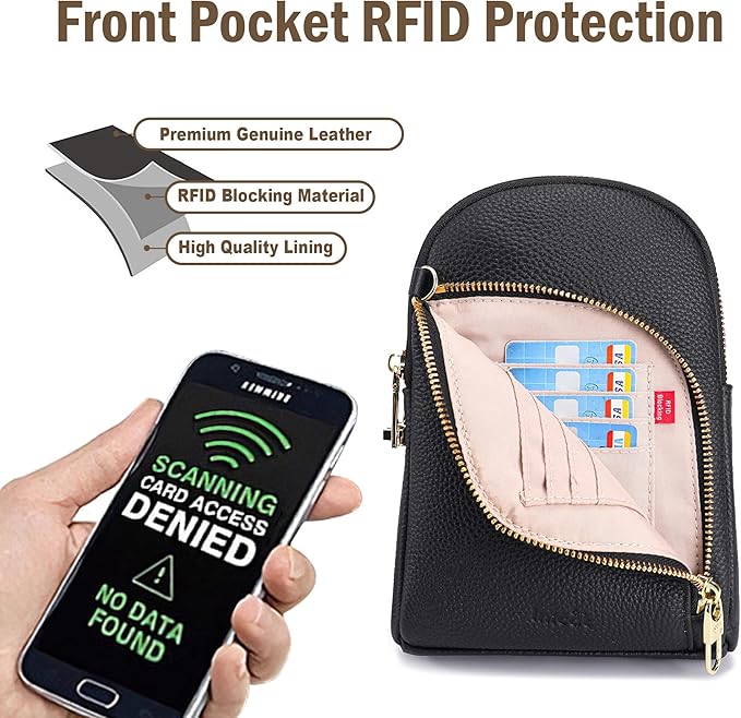 INICAT RFID Blocking Sling Bag,Anti Theft Crossbody Bags for Women,Travel Gifts Cross Body Purses Vegan Leather