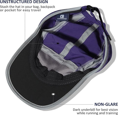 GADIEMKENSD Reflective Folding Outdoor Hat Unstructured Design UPF 50+ Sun Protection Sport Hats for Womens and Mens