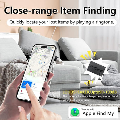 Wallet Tracker (Both iOS and Android) IP68 Bluetooth Smart Finder Card GPS Tracker for Bags Passport Works with Apple Find My (Apple MFi Certified) & Google Find My Device - Over 5 Year Battery Life
