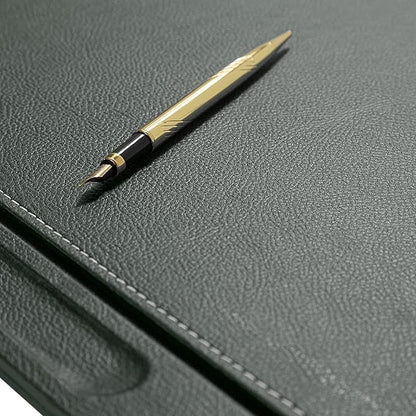 MOOGCO Bonded Set Luxury Leather Desk Pad & Desk Organization Essentials Desk Organizer Leather Desk Organizer (Green)