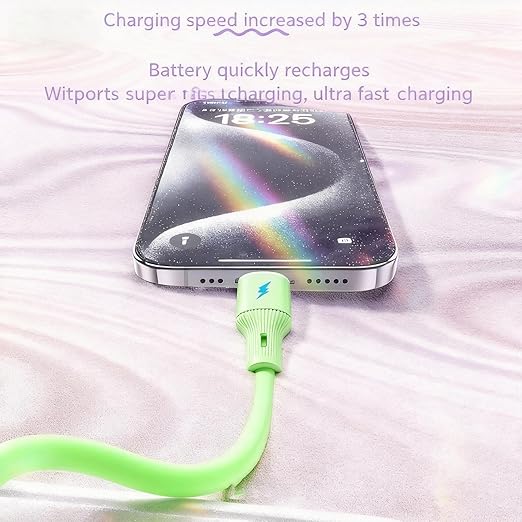 USB Cable PD Fast Charger(C to C Rubber Green) Mobile Phone Data Cable,Charging Cable, Supports Data Transfer,39-inch,Soft Liquid Silicone Material，Compatible with Almost All Type-C Devices.