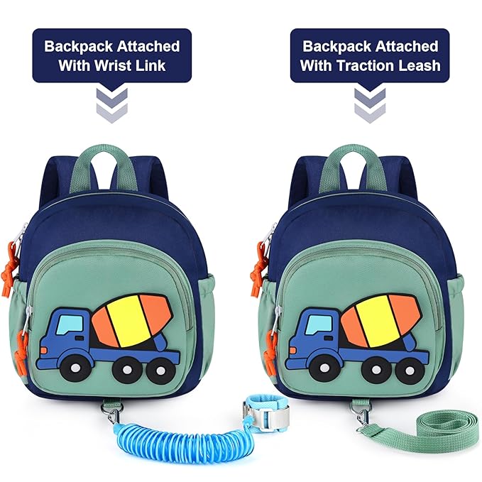 Accmor Toddler Backpack with Leash, Cute Child Safety Walking Harness Bag with Anti Lost Wrist Link, Toddlers Backpacks Kids Travel Essential Mini Rucksack Back Pack Strap Tether for Baby Boys Girls