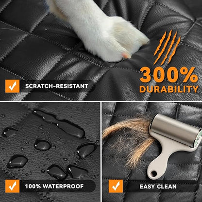 Car Front Seat Cover for Dogs, Waterproof PU Leather Car Seat Protector for Pets & Kids,Nonslip Scratchproof Front Passenger seat Covers Fits for Most Cars, Trucks, SUVs