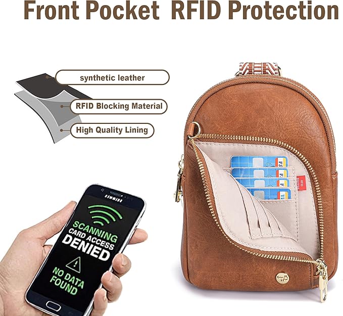 INICAT RFID Blocking Sling Bag,Anti Theft Crossbody Bags for Women,Travel Gifts Cross Body Purses Vegan Leather