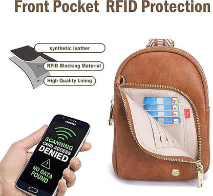 INICAT RFID Blocking Sling Bag,Anti Theft Crossbody Bags for Women,Travel Gifts Cross Body Purses Vegan Leather